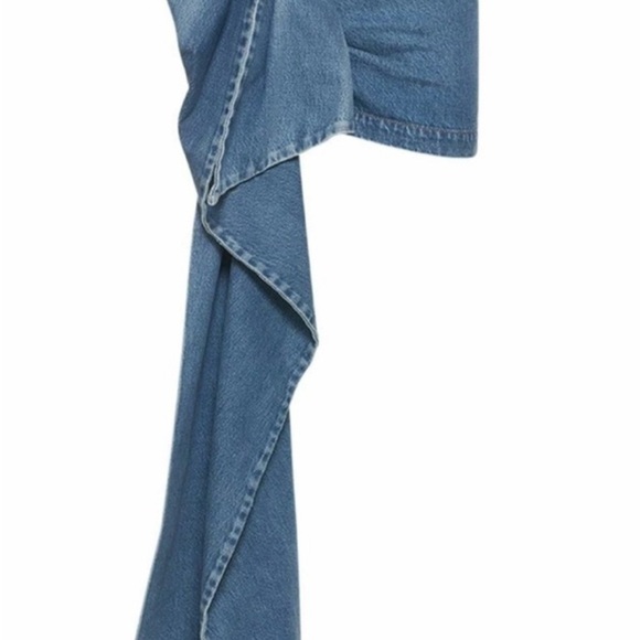 Magda Butrym Blue Denim Mini Skirt with Floral Detail - Picture 4 of 6